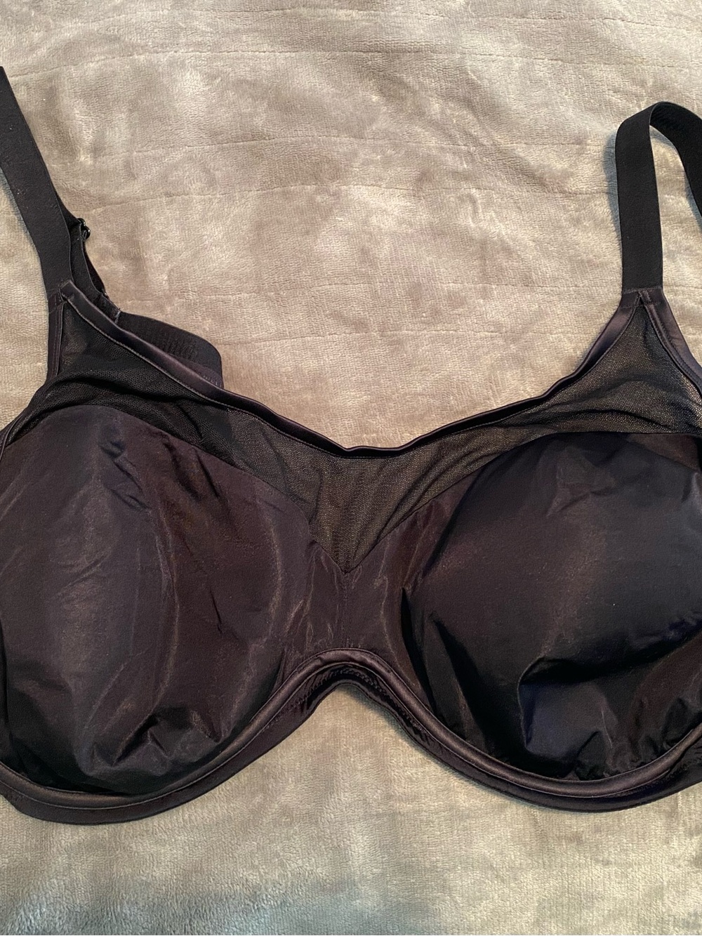 Everyday Black Underwire Bra with Sheer Mesh Accent